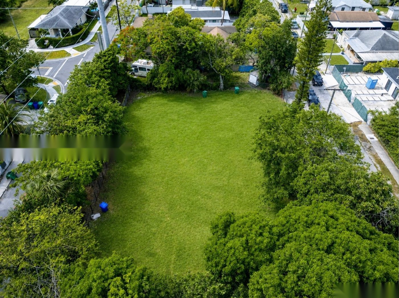 Aerial of the cleared lot